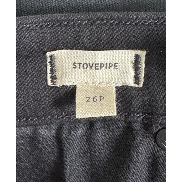 NWT Madewell Petite Stovepipe Jeans in True Black Wash: Coated Edition Size 26P - Picture 9 of 12